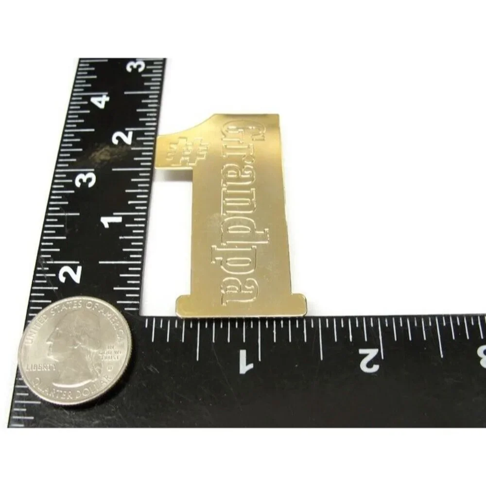Vintage #1 Grandpa Money Clip Gold Tone Men Wallet ID Credit Card Holder
